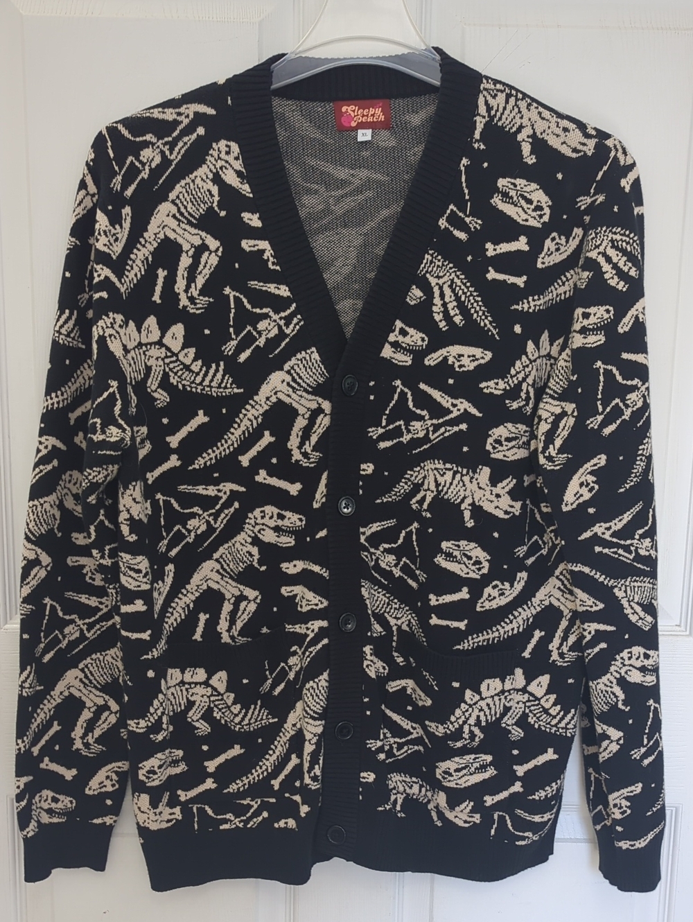 Sleepy Peach Dinosaur Fossil Cardigan Unisex
